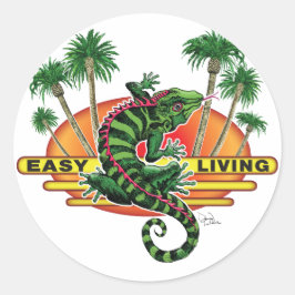 簡単リビングリザードオンビーチ ラウンドシール