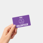簡単ロゴのアップロードカスタムボランティアパープル バッジ (手持ち)