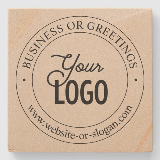 簡単ロゴの交換とカスタマイズ可能な文字 |アーモンド ストーンコースター (正面)