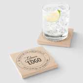 簡単ロゴの交換とカスタマイズ可能な文字 |アーモンド ストーンコースター (横)