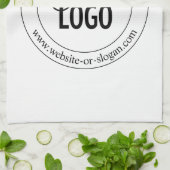 簡単ロゴの交換とカスタマイズ可能な文字 |白 キッチンタオル (折り畳み)