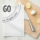 簡単ロゴの交換とカスタマイズ可能な文字 |白 キッチンタオル (四つ折り)