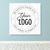 簡単ロゴの交換とカスタマイズ可能な文字 |白 キャンバスプリント (インサイチュ (ウッドフロア))