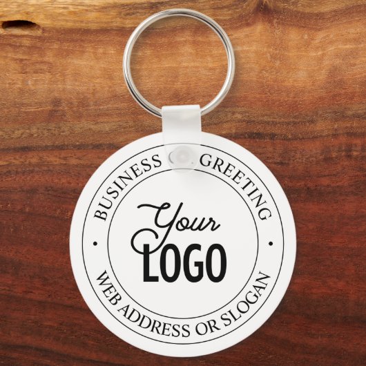 簡単ロゴの交換とカスタマイズ可能な文字 |白 キーホルダー (正面)
