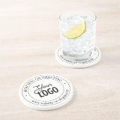 簡単ロゴの交換とカスタマイズ可能な文字 |白 コースター (側面)