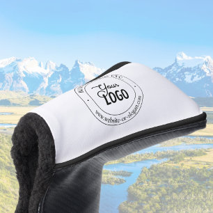 簡単ロゴの交換とカスタマイズ可能な文字  白 ゴルフヘッドカバー