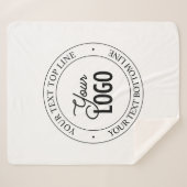 簡単ロゴの交換とカスタマイズ可能な文字 |白 シェルパブランケット (正面(横))