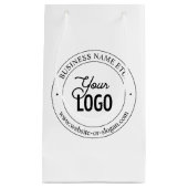 簡単ロゴの交換とカスタマイズ可能な文字 |白 スモールペーパーバッグ (正面)