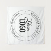 簡単ロゴの交換とカスタマイズ可能な文字 |白 タペストリー (正面(横))