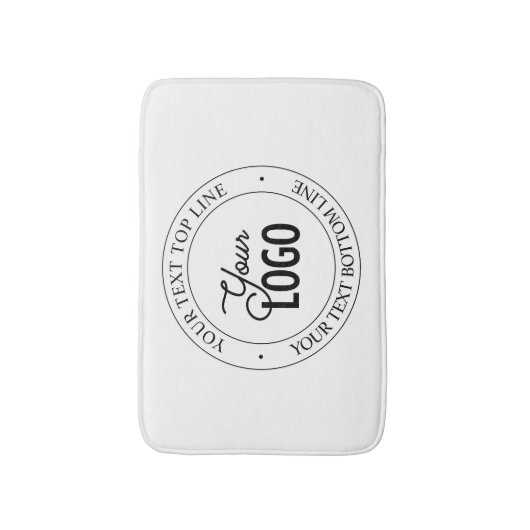 簡単ロゴの交換とカスタマイズ可能な文字 |白 バスマット (正面縦)