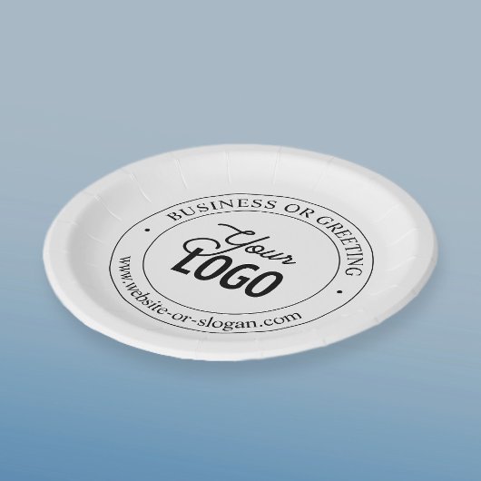 簡単ロゴの交換とカスタマイズ可能な文字 |白 ペーパープレート