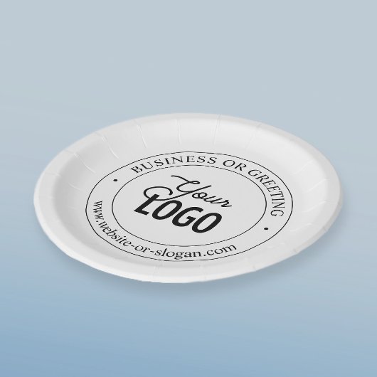 簡単ロゴの交換とカスタマイズ可能な文字 |白 ペーパープレート