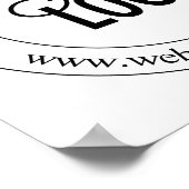 簡単ロゴの交換とカスタマイズ可能な文字 |白 ポスター (角)