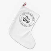 簡単ロゴの交換とカスタマイズ可能な文字 |白 ラージクリスマスストッキング (正面 (吊り時))