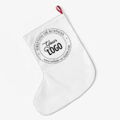 簡単ロゴの交換とカスタマイズ可能な文字 |白 ラージクリスマスストッキング (裏面 (吊り時))
