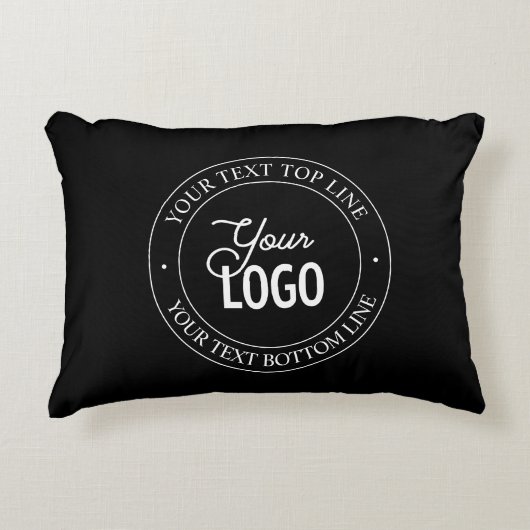 簡単ロゴの交換とカスタマイズ可能な文字 |黒 アクセントクッション (正面)