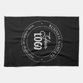 簡単ロゴの交換とカスタマイズ可能な文字 |黒 キッチンタオル (横)