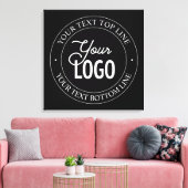 簡単ロゴの交換とカスタマイズ可能な文字 |黒 キャンバスプリント (インサイチュ (リビング))