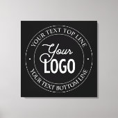 簡単ロゴの交換とカスタマイズ可能な文字 |黒 キャンバスプリント (正面)