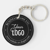 簡単ロゴの交換とカスタマイズ可能な文字 |黒 キーホルダー (裏面)