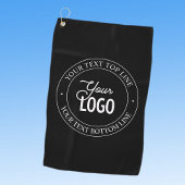 簡単ロゴの交換とカスタマイズ可能な文字 |黒 ゴルフタオル