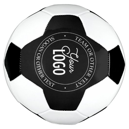 簡単ロゴの交換とカスタマイズ可能な文字 |黒 サッカーボール (回転)