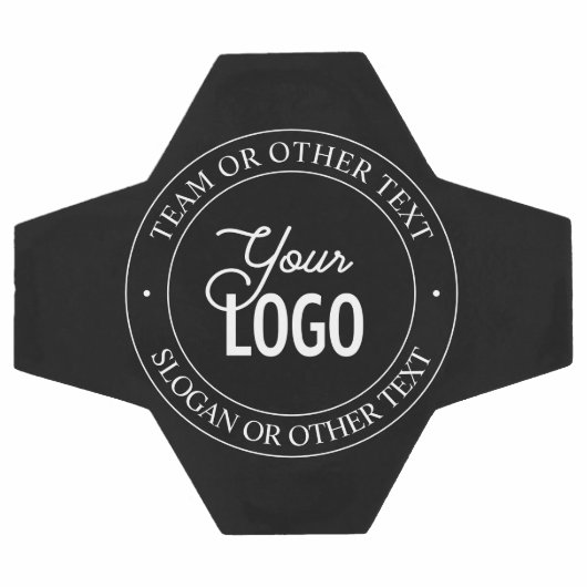 簡単ロゴの交換とカスタマイズ可能な文字 |黒 サッカーボール (フラット)