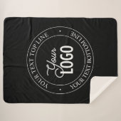 簡単ロゴの交換とカスタマイズ可能な文字 |黒 シェルパブランケット (正面(横))