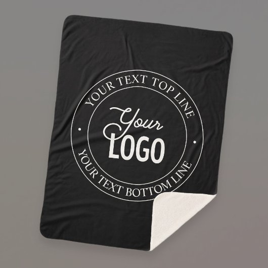 簡単ロゴの交換とカスタマイズ可能な文字 |黒 シェルパブランケット