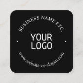 簡単ロゴの交換とカスタマイズ可能な文字 |黒 スクエア名刺 (正面)