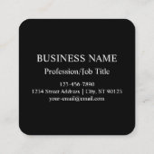 簡単ロゴの交換とカスタマイズ可能な文字 |黒 スクエア名刺 (裏面)