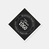 簡単ロゴの交換とカスタマイズ可能な文字 |黒 スタンダードカクテルナプキン (角)