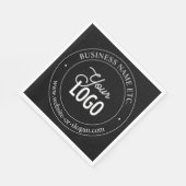 簡単ロゴの交換とカスタマイズ可能な文字 |黒 スタンダードランチョンナプキン (角)