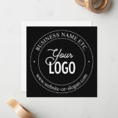 簡単ロゴの交換とカスタマイズ可能な文字 |黒 ノートカード (正面/裏面インサイチュ)