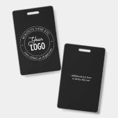 簡単ロゴの交換とカスタマイズ可能な文字 |黒 バッジ (正面＆裏面)