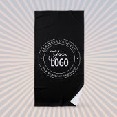 簡単ロゴの交換とカスタマイズ可能な文字 |黒 ビーチタオル