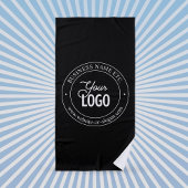 簡単ロゴの交換とカスタマイズ可能な文字 |黒 ビーチタオル