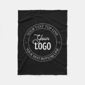 簡単ロゴの交換とカスタマイズ可能な文字 |黒 フリースブランケット (正面)