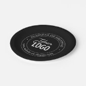 簡単ロゴの交換とカスタマイズ可能な文字 |黒 ペーパープレート (アングル)