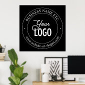 簡単ロゴの交換とカスタマイズ可能な文字 |黒 ポスター (ホームオフィス)