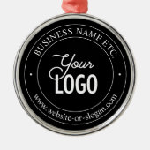 簡単ロゴの交換とカスタマイズ可能な文字 |黒 メタルオーナメント (正面)