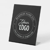 簡単ロゴの交換とカスタマイズ可能な文字 |黒 台座サイン (正面)