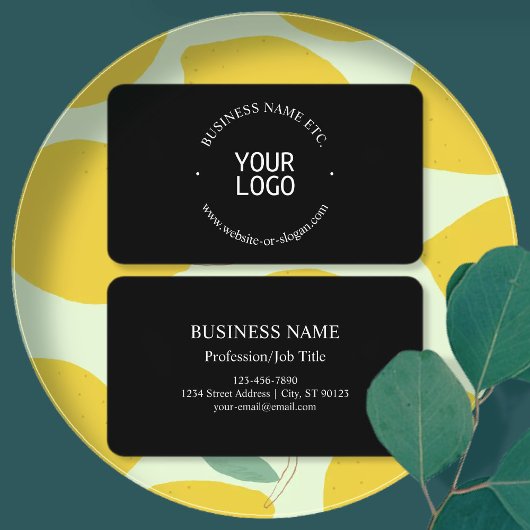 簡単ロゴの交換とカスタマイズ可能な文字 |黒 名刺