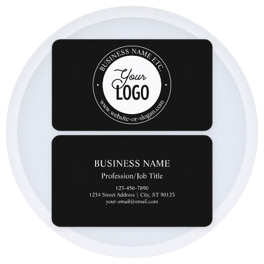 簡単ロゴの交換とカスタマイズ可能な文字 |黒 名刺