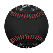 簡単ロゴの交換とカスタマイズ可能な文字 |黒 野球ボール (裏面)