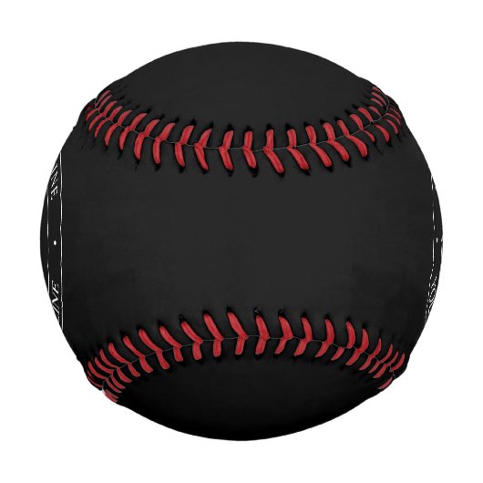 簡単ロゴの交換とカスタマイズ可能な文字 |黒 野球ボール (正面)