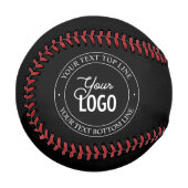 簡単ロゴの交換とカスタマイズ可能な文字 |黒 野球ボール (正面左)