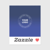 簡単ロゴの交換と文字 |濃い青のグラデーション シール (シート)