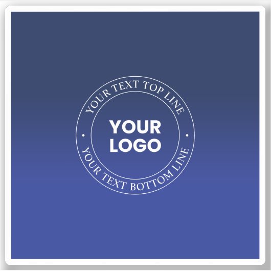 簡単ロゴの交換と文字 |濃い青のグラデーション シール (正面)