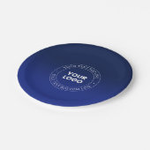 簡単ロゴの交換と文字 |濃い青のグラデーション ペーパープレート (アングル)